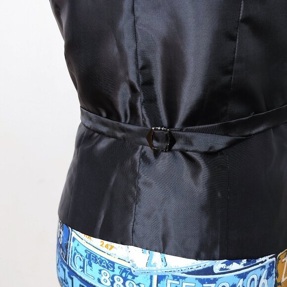 NORMA KAMALI Button Up Tuxedo Vest Adjustable Dark Academia Formal Workwear XS - Picture 4 of 8